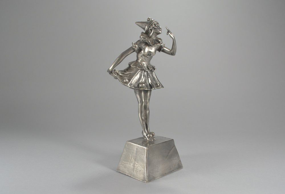 Samuel Lipchytz. Rare circus dancer. Silver plated bronze figure