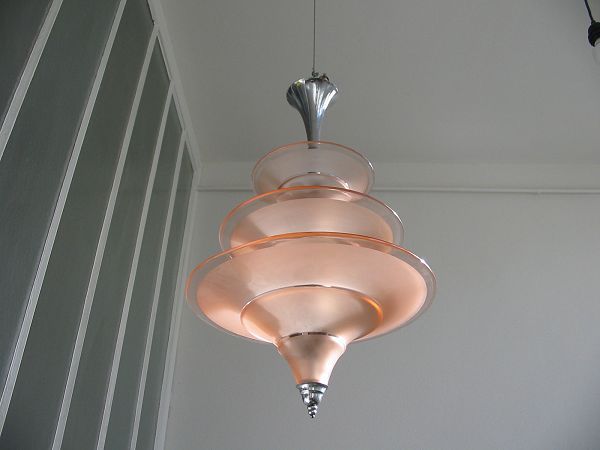 3 glass discs modernist chandelier
