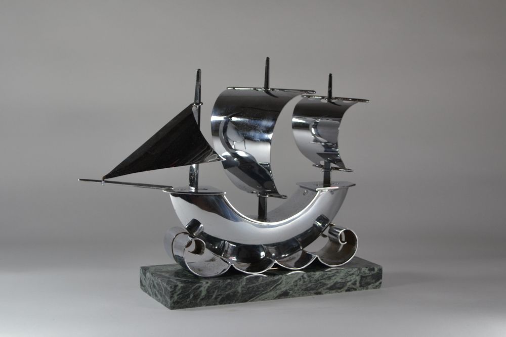 Modernist art deco galleon sculpture