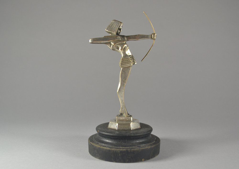 Very Rare AUBERT hood ornament mascot bronze. Egyptian Archer