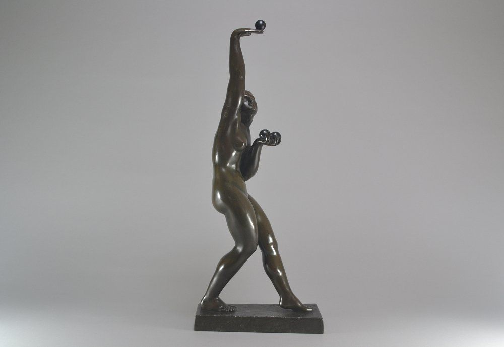 Art deco bronze ball dancer. Georges CHAUVEL.