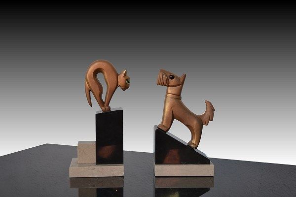 Dog and Cat bookends