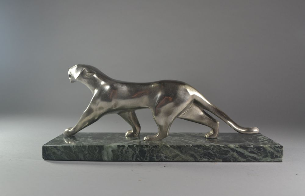 Michel Decoux silver plated bronze panther