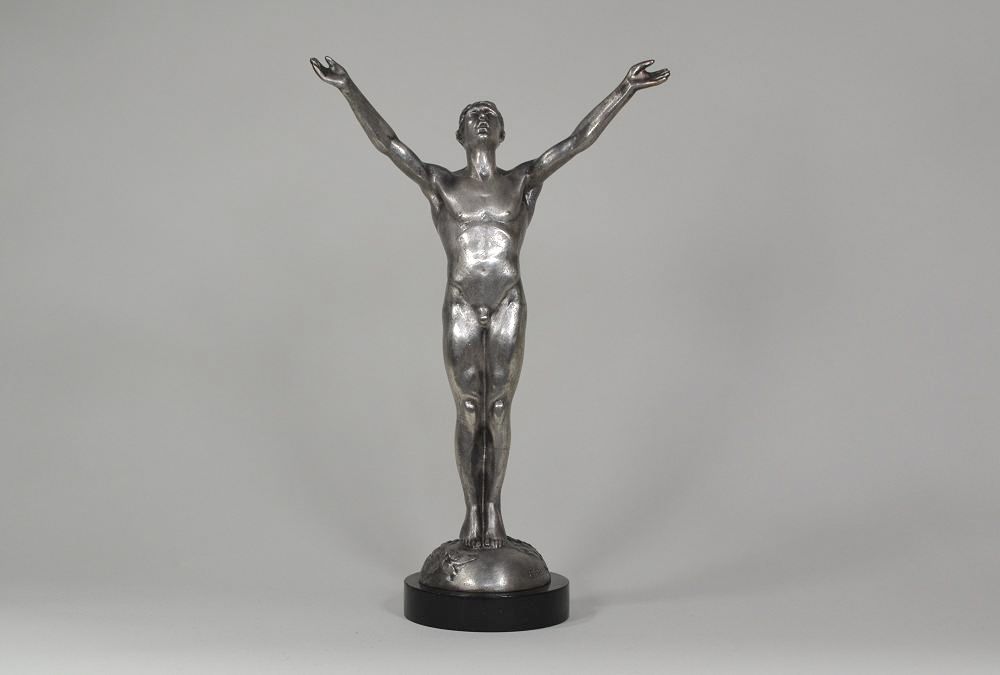 Edouart Fraisse trophy. Silver plated bronze athlete