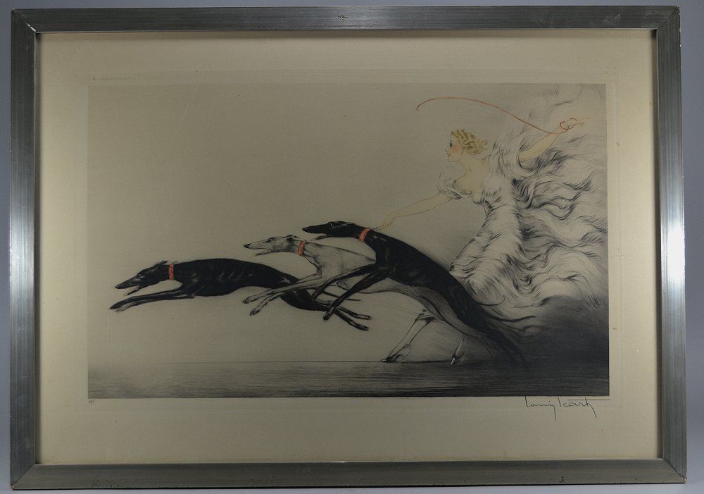 1933 Louis Icart original etching. Speed.