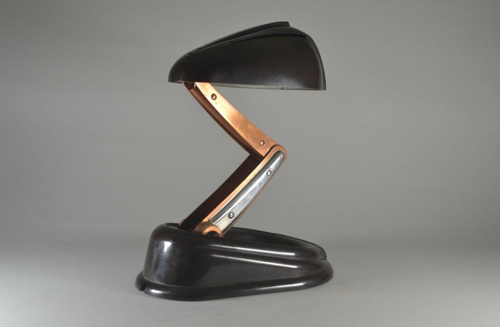 iconic streamlined modernist JUMO lamp. France 1940.