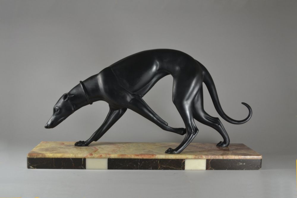 Irenee ROCHARD greyhound large sculpture