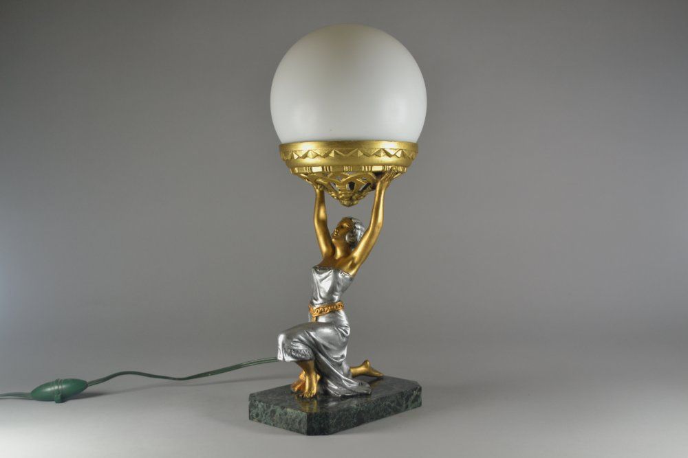 Art deco 1925 figural lamp. GC. Collection