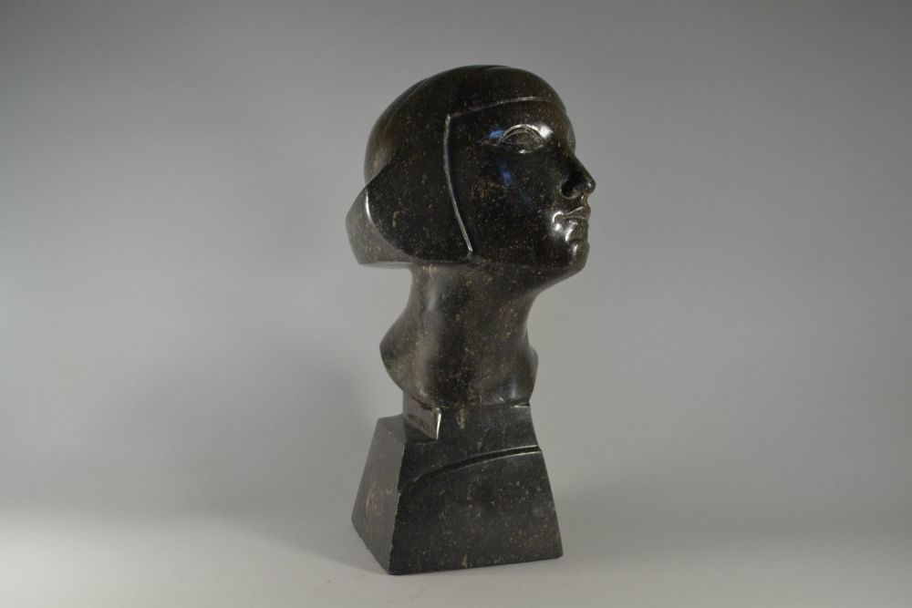 Olivier Maurits PIETTE, circa 1930 modernist marble / granit lady head
