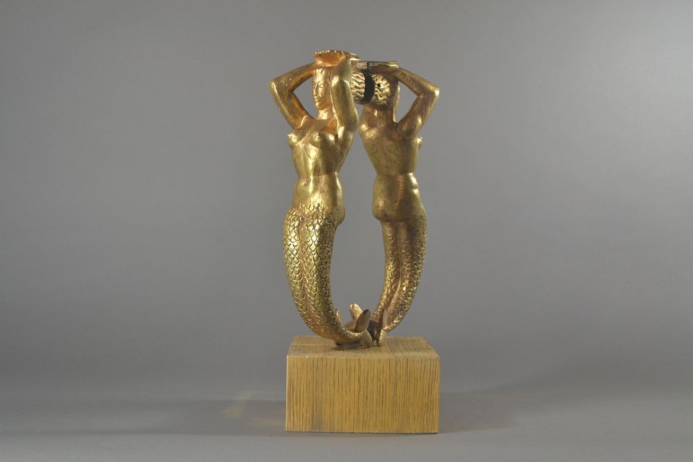 Stunning gilded bronze mermaids door handles