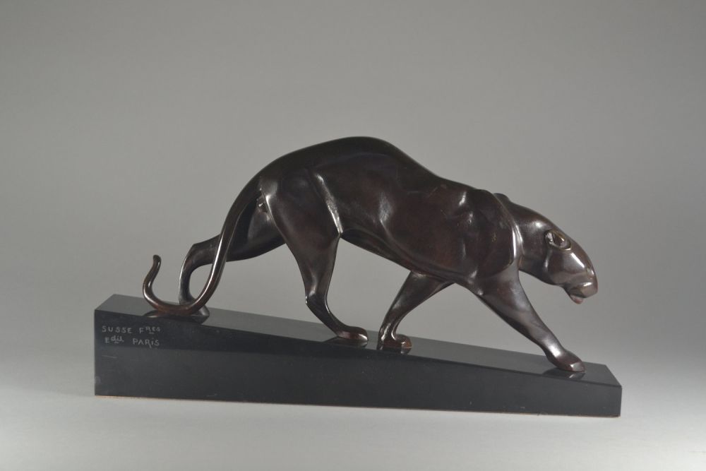 Maurice Prost, bronze walking panther. 