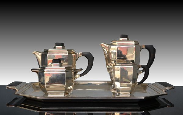 Art deco silver plated tea set