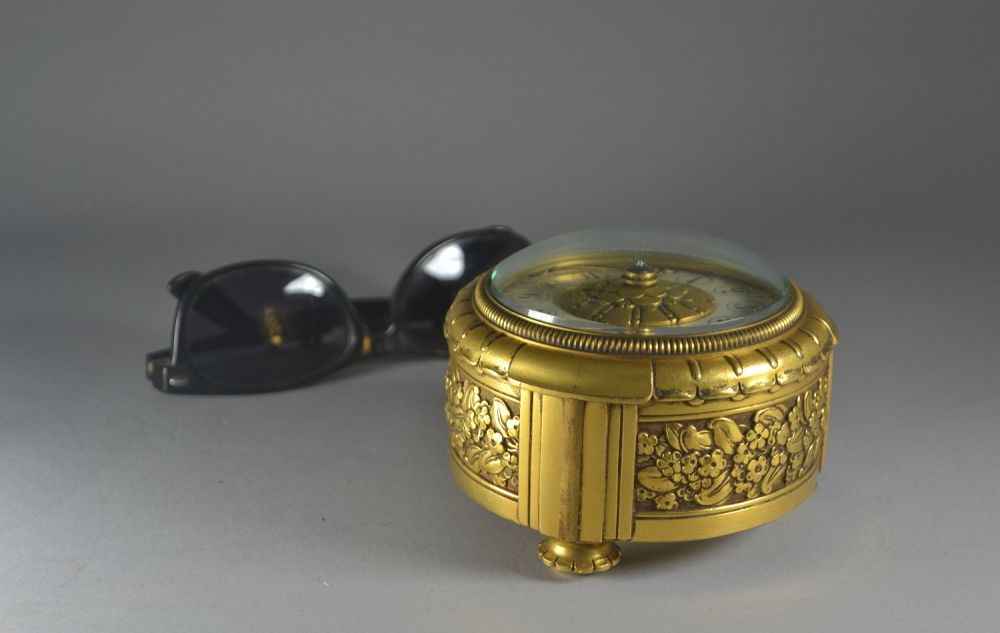 Rare bronze art deco table clock. Stunning quality Signed.