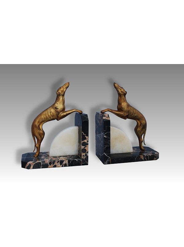 Art Deco Greyhound Bookends