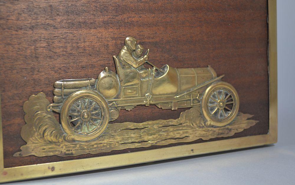 1930.fr Automobilia : A brass and wood box with racing car 1900 - Art ...