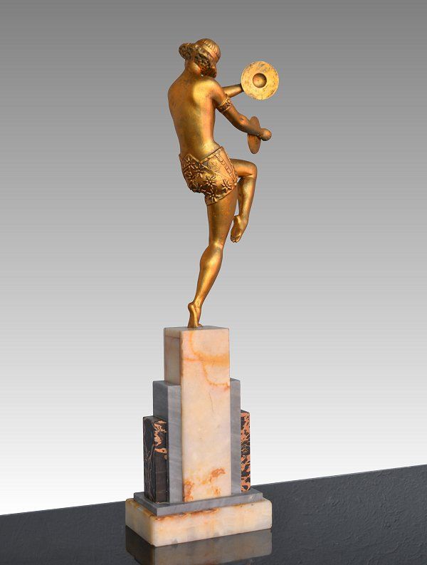 1930.fr Art deco cymbal dancer - Art deco sculptures bronze clocks vases