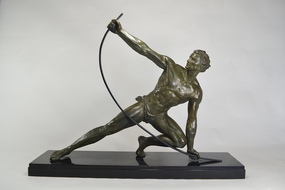 1930.fr Iconic Jean De Roncourt Banding man sculpture - Art deco ...