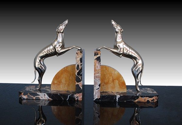 Art Deco Greyhound Bookends