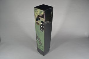 A. RIECKE. Modernist cubist glass vase  mid century 1959 #20