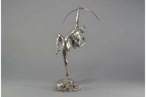 Pierre Le Faguays, Diana bronze Figure. Foundry mark. 1930