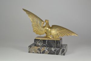  Art deco cubist bronze eagle sculpture