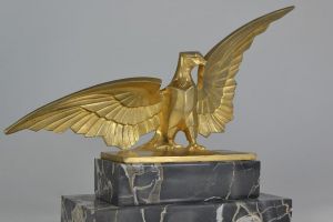  Art deco cubist bronze eagle sculpture