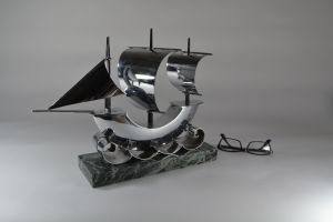 Modernist art deco galleon sculpture