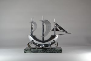 Modernist art deco galleon sculpture
