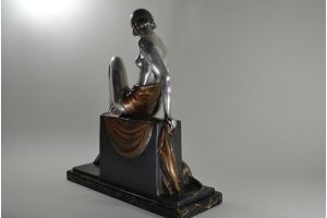 Abel Philippe art deco bronze sculpture : companionship
