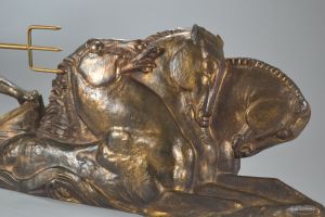 A. Bazzoni impressive bronze sculpture : POSEIDON