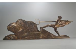 A. Bazzoni impressive bronze sculpture : POSEIDON