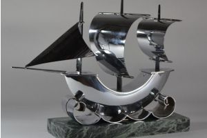 Modernist art deco galleon sculpture