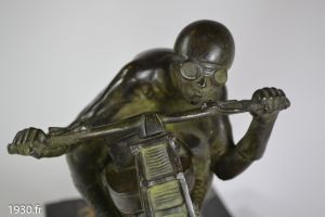 Stunning bronze of a Motorcycle. 1930