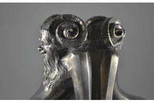 Pair of art deco bronze bookends with fauns. Signed