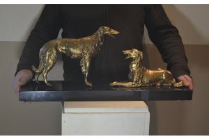 circa 1930 art deco borzois group 