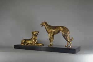 circa 1930 art deco borzois group 