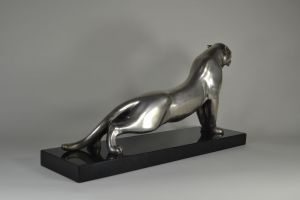 Bracquemond art deco bronze stretching panther