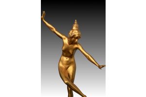 Art deco bronze dancing lady