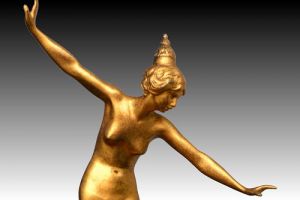 Art deco bronze dancing lady