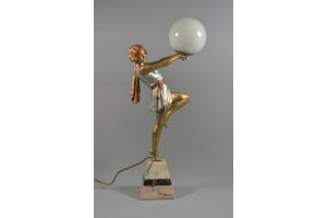 An art deco figural lamp by carlier