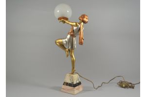 An art deco figural lamp by carlier