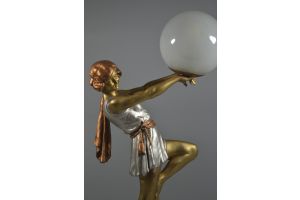 An art deco figural lamp by carlier