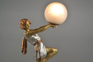 An art deco figural lamp by carlier