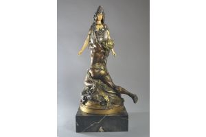 Theodore Riviere. Bronze and Ivory Salammbo - Carthage iconic group