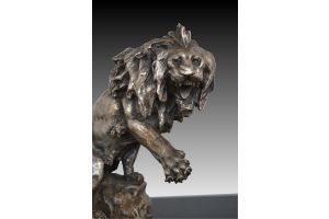 Thomas Cartier bronze lion sculpture 
