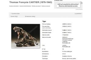 Thomas Cartier bronze lion sculpture 