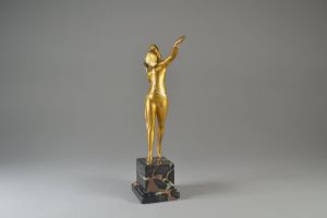 JC Morante, art deco dancer bronze sculpture 