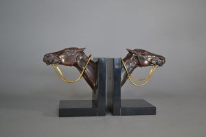  Bookends pair with horses.