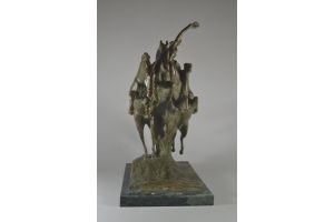 Egidio Boninsegna stunning bronze sculpture Goddess of Victory and three horses.