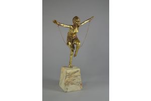 Dh. Chiparus, rare gilded bronze 